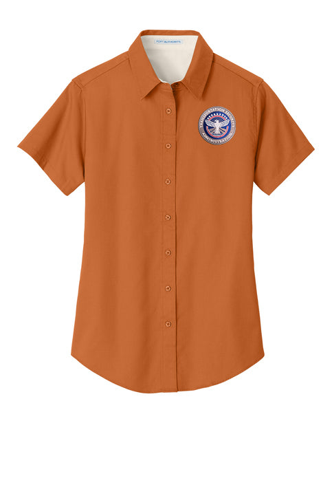WOMEN'S TSA INSIGNIA BUTTON UP DRESS SHIRT-L508-CLEARANCE