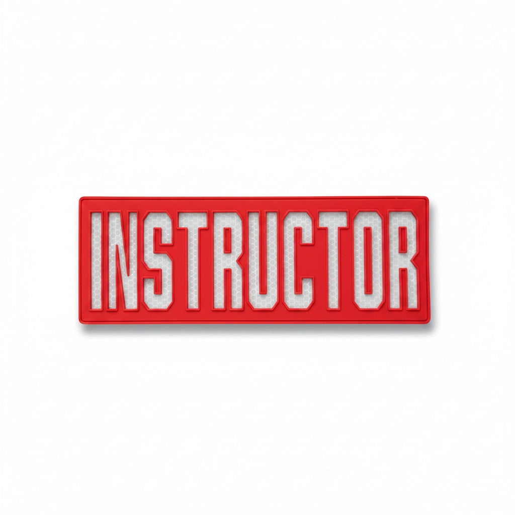 PVC INSTRUCTOR BACK PANEL 11"X4" RED/REFLECTIVE