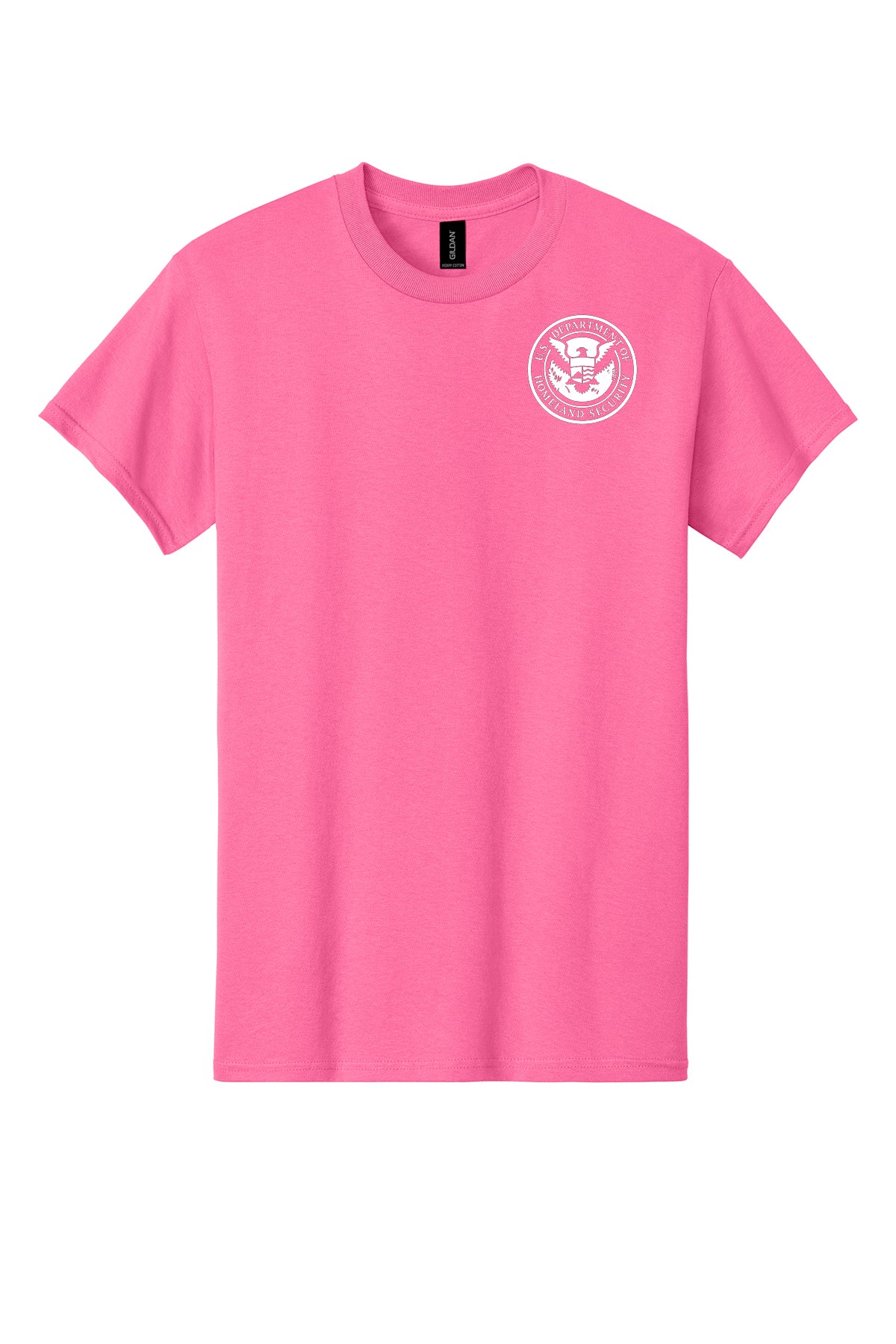 PRINTED DHS SEAL ON AGENCY RAID T-SHIRT GILDAN HEAVY COTTON 5000