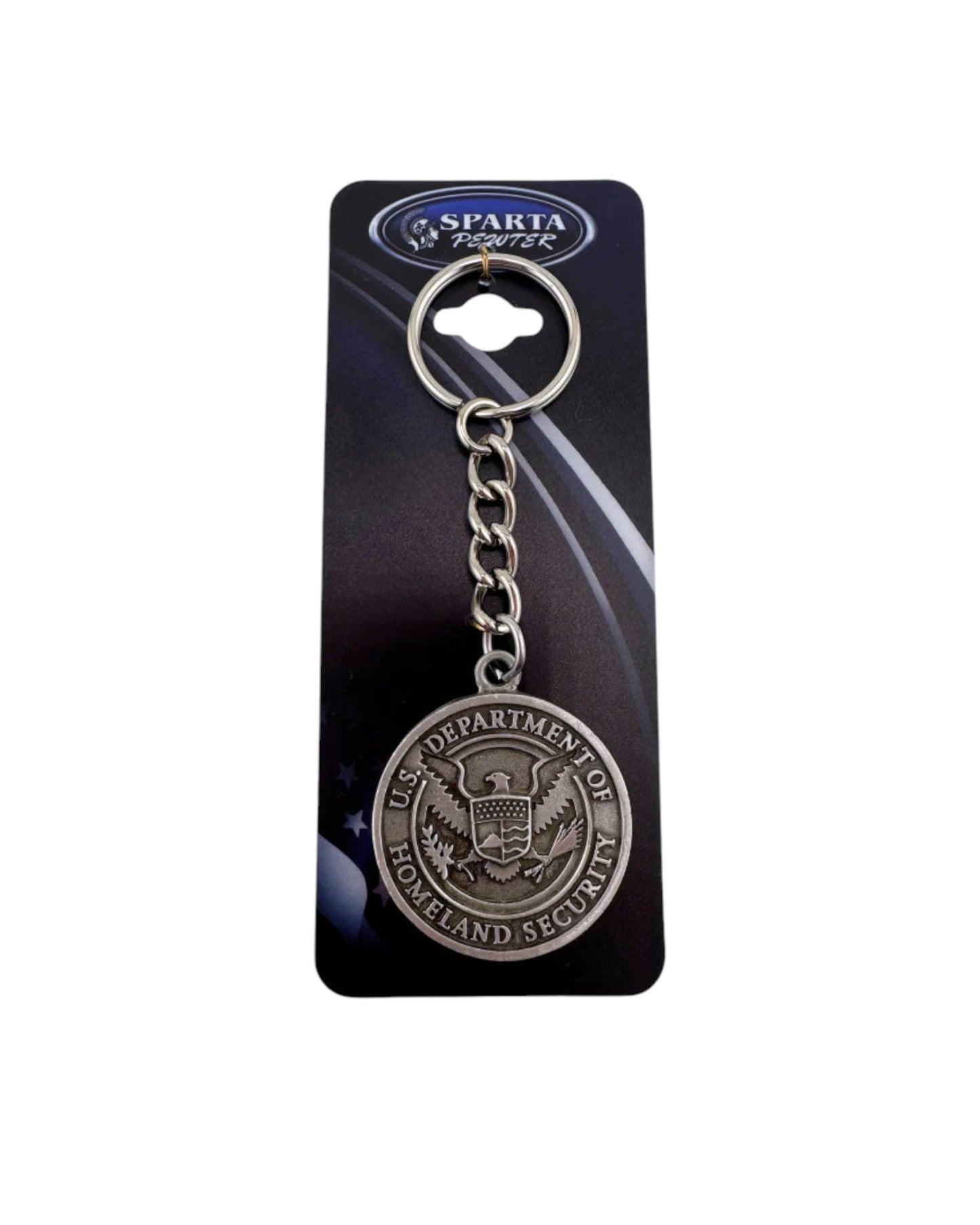 DHS SEAL PEWTER KEYCHAIN