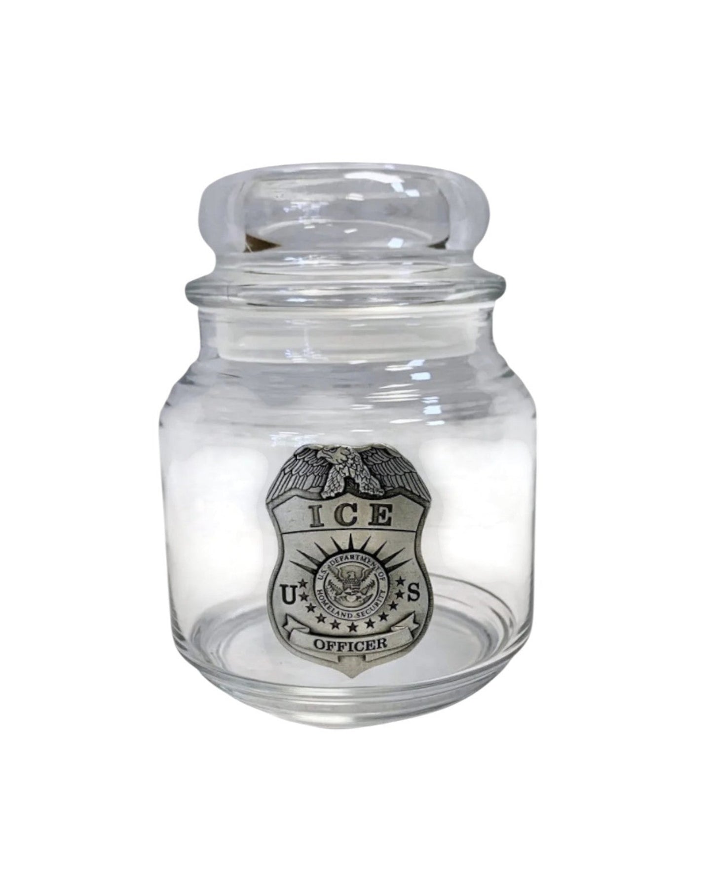 ICE CANDY JAR WITH PEWTER BADGE