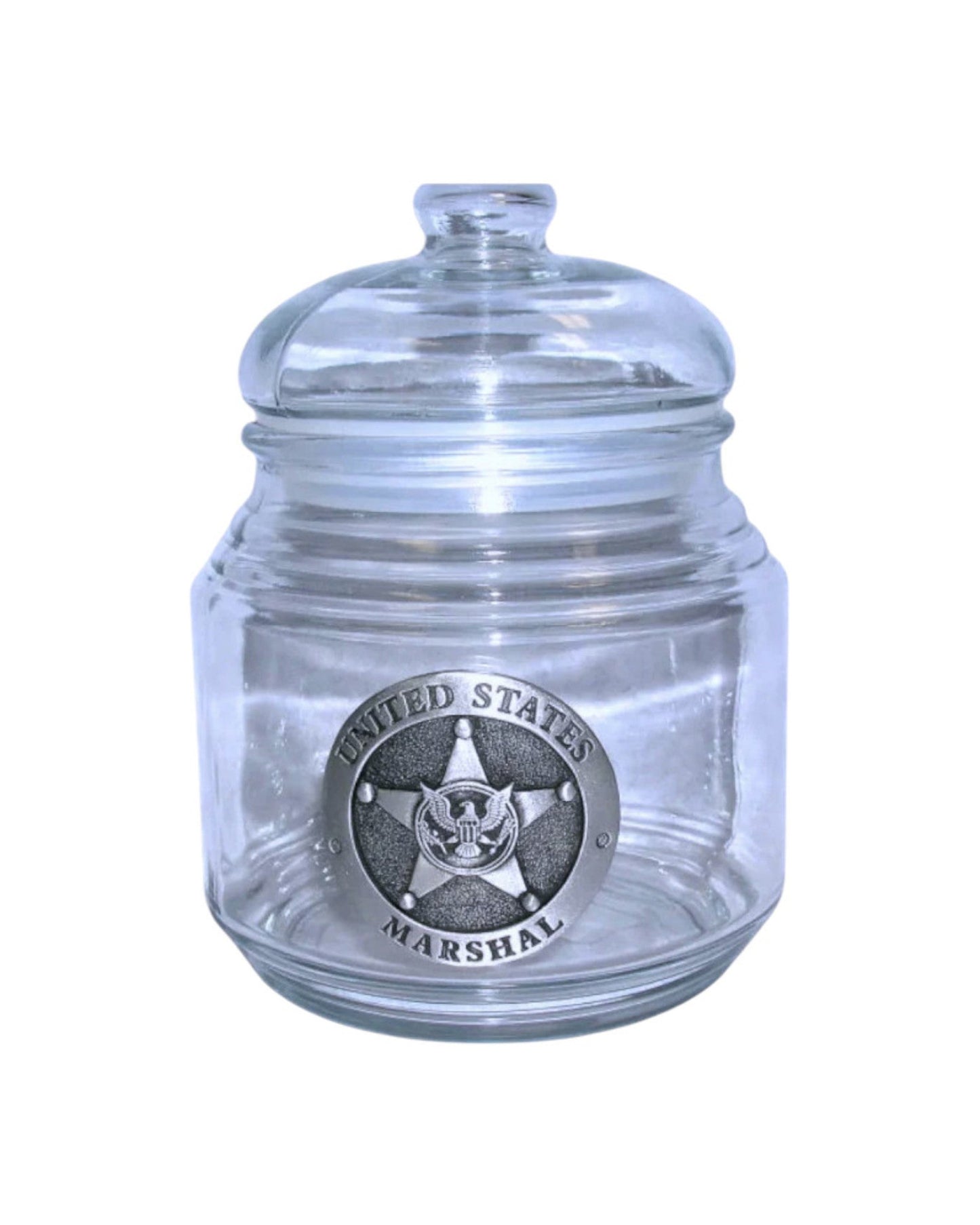 USMS CANDY JAR W/ PEWTER BADGE