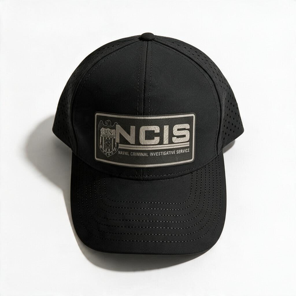 NCIS LOGO LEATHERETTE PATCH ON SCS BRAND PERFORATED MESH HAT