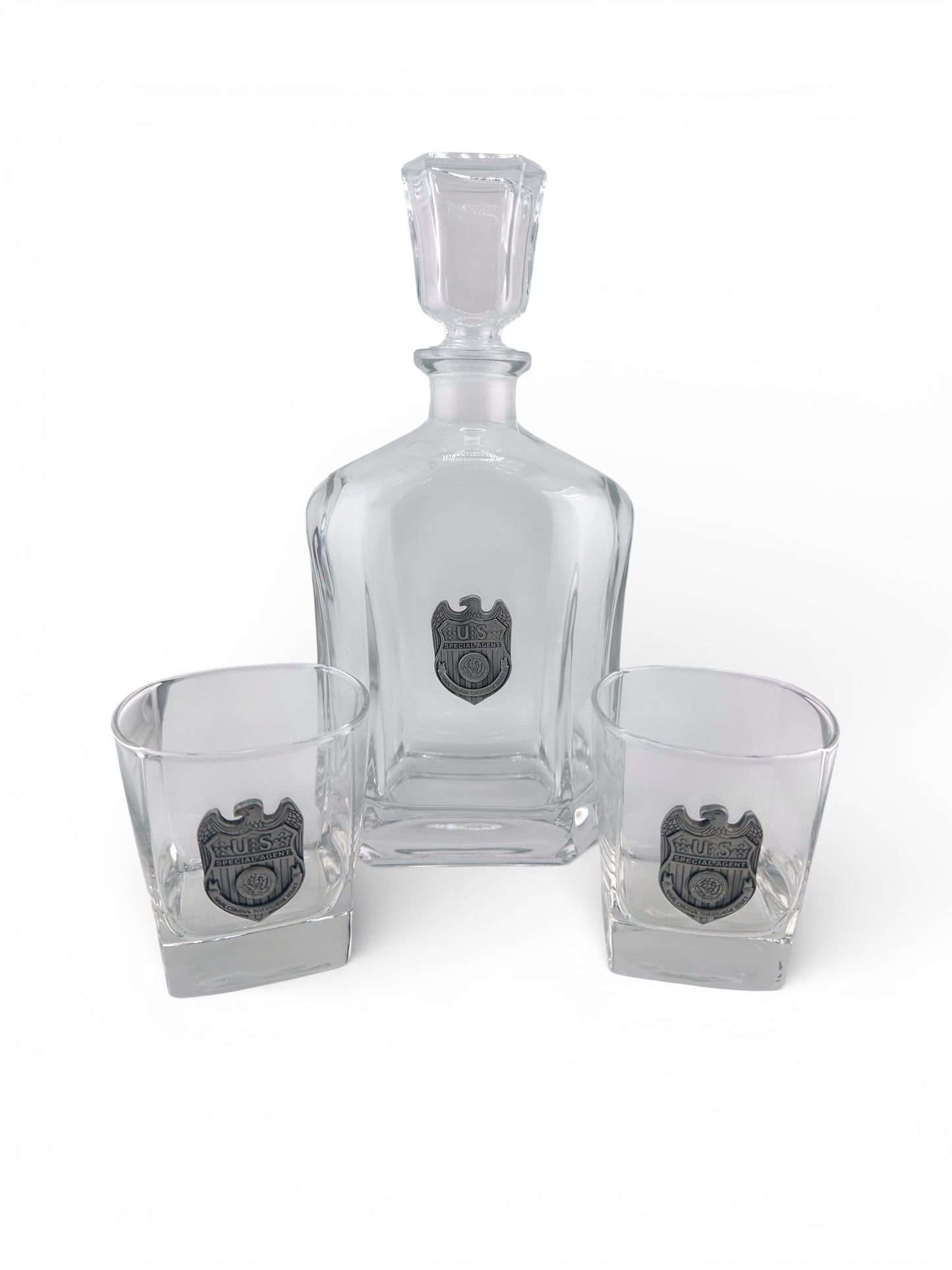 NCIS SPECIAL AGENT PEWTER DECANTER SET