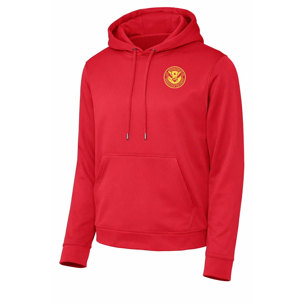 PRINTED DHS SEAL ON WICKING HOODED PULLOVER F244