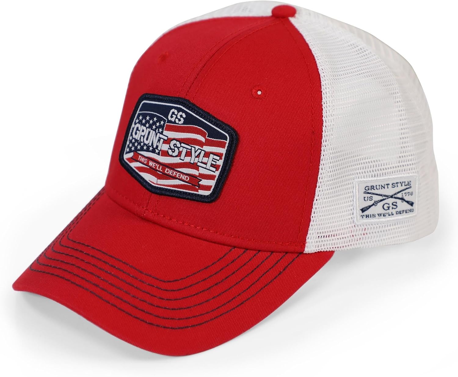 GRUNT STYLE OLD GLORY PATCH HAT-RED/WHITE