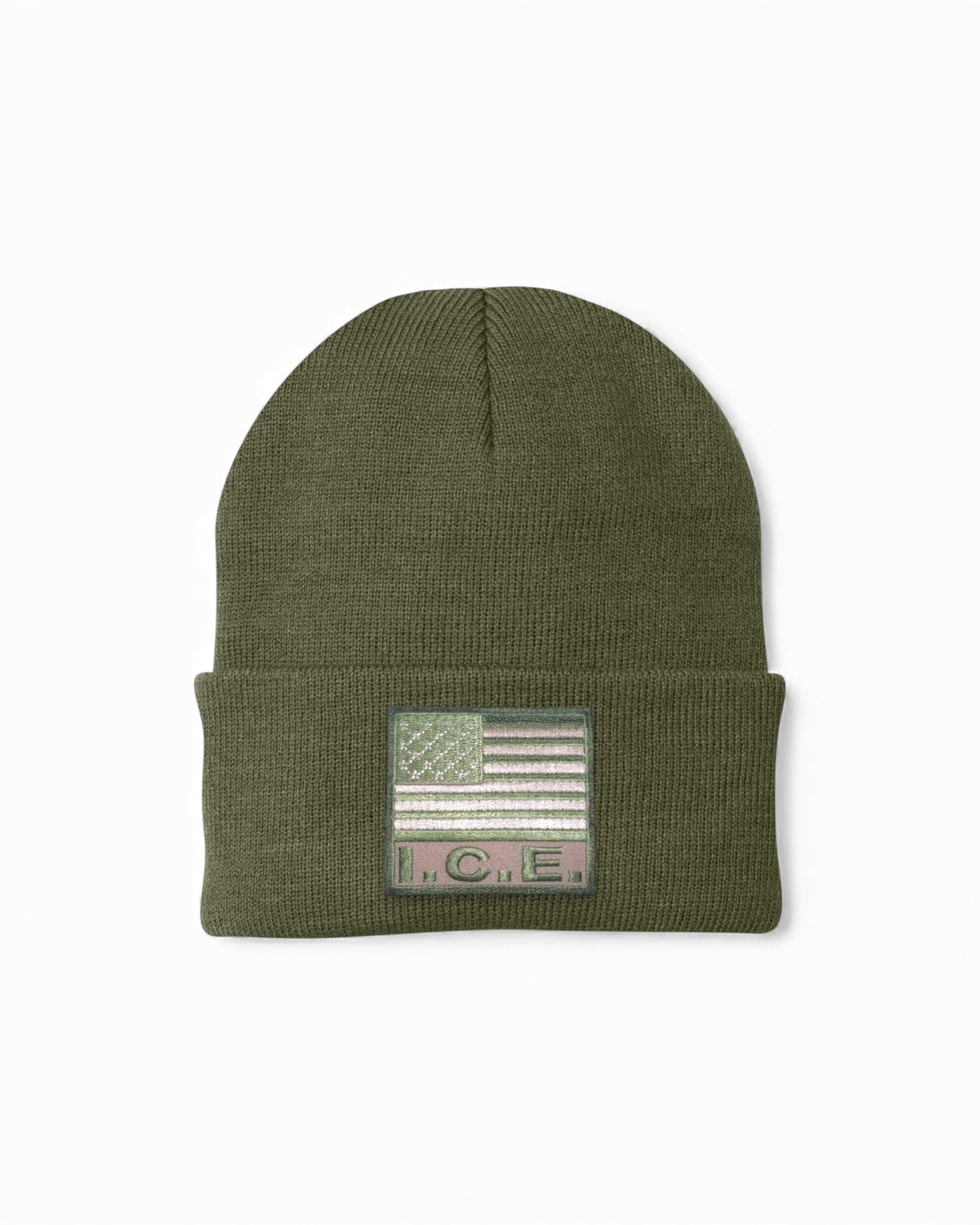 ICE FLAG CUFFED KNIT BEANIE-OD