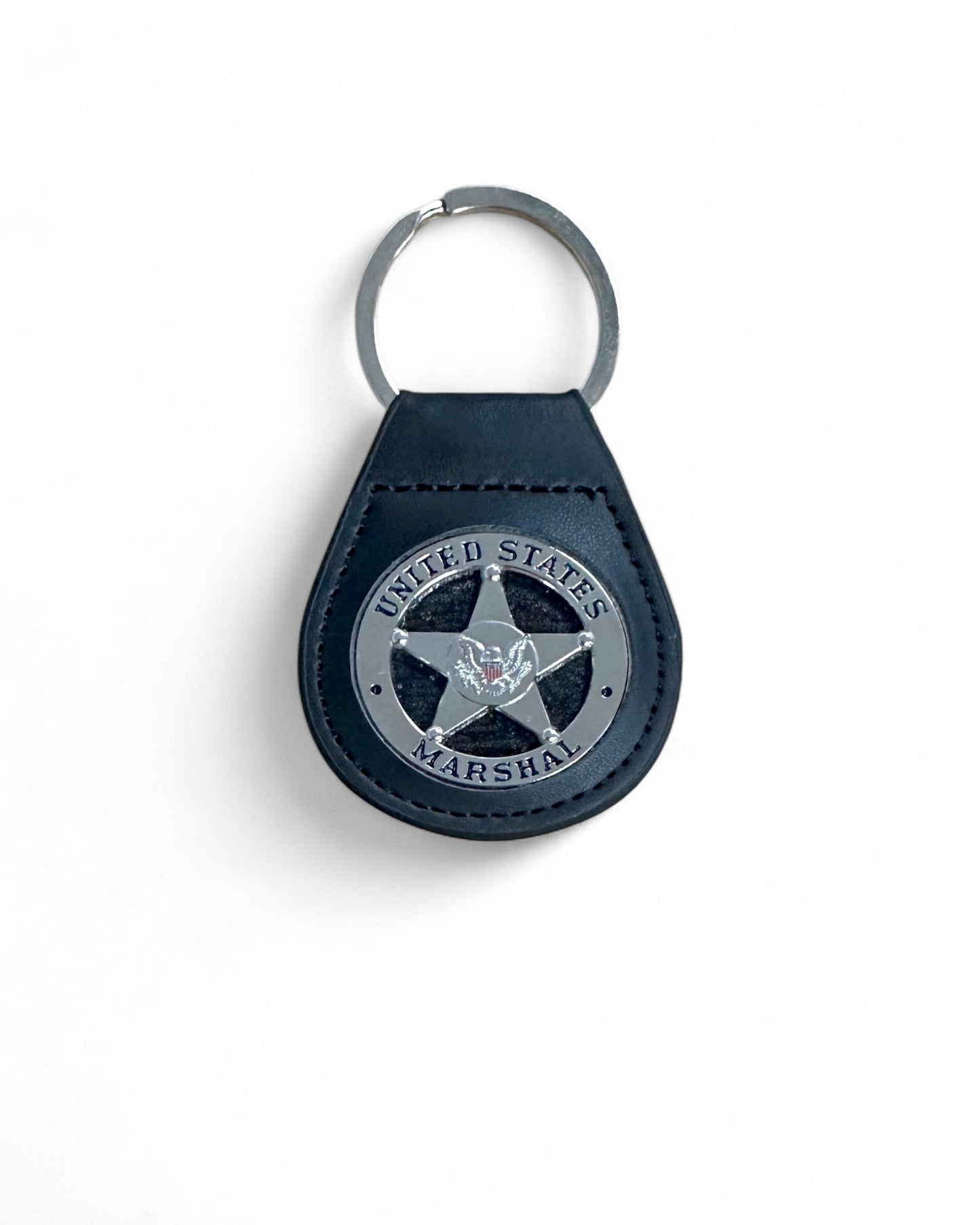 USMS LEATHER BACK KEY FOB