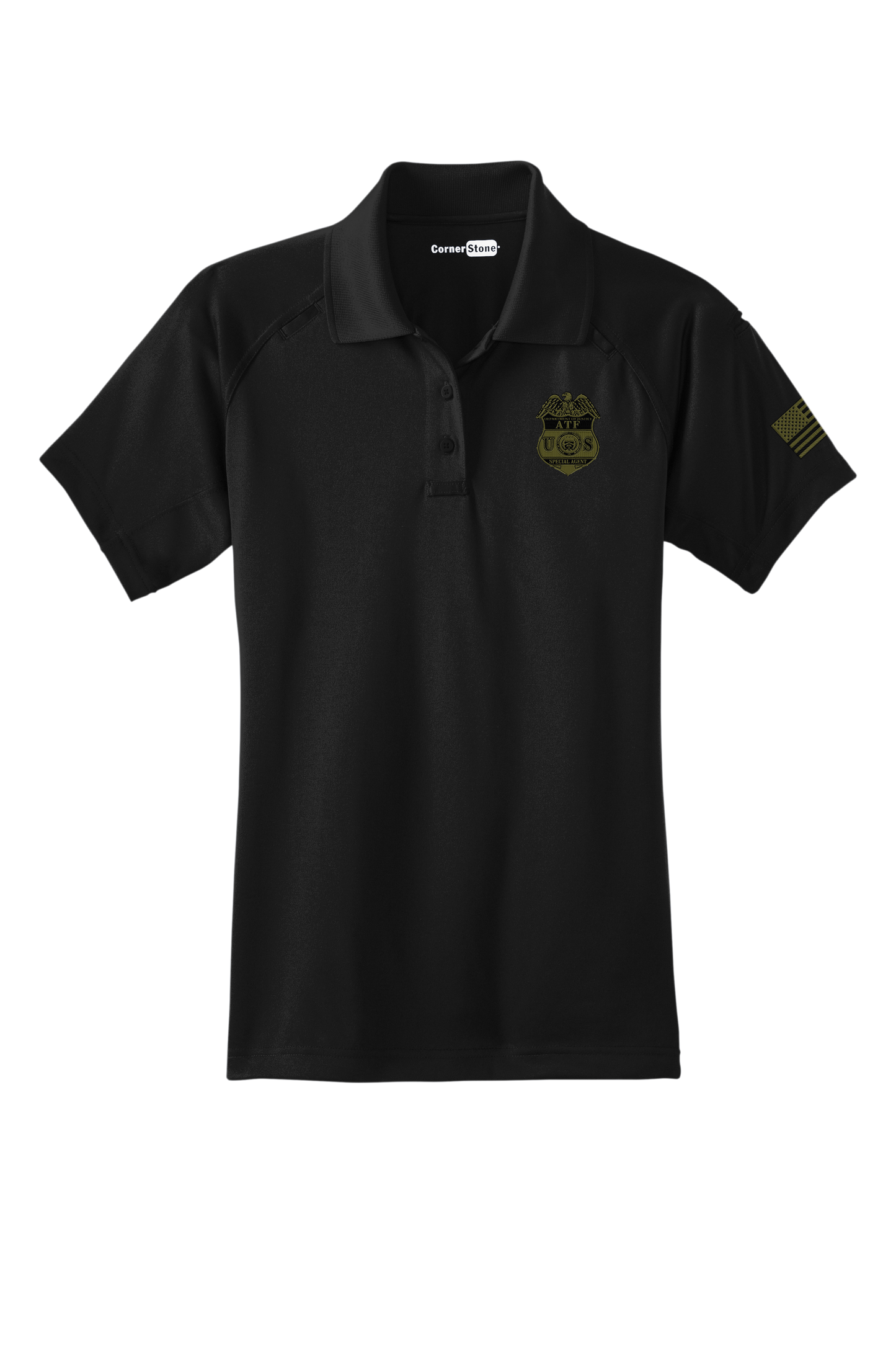ATF CS411 BLACK WOMEN'S TACTICAL POLO