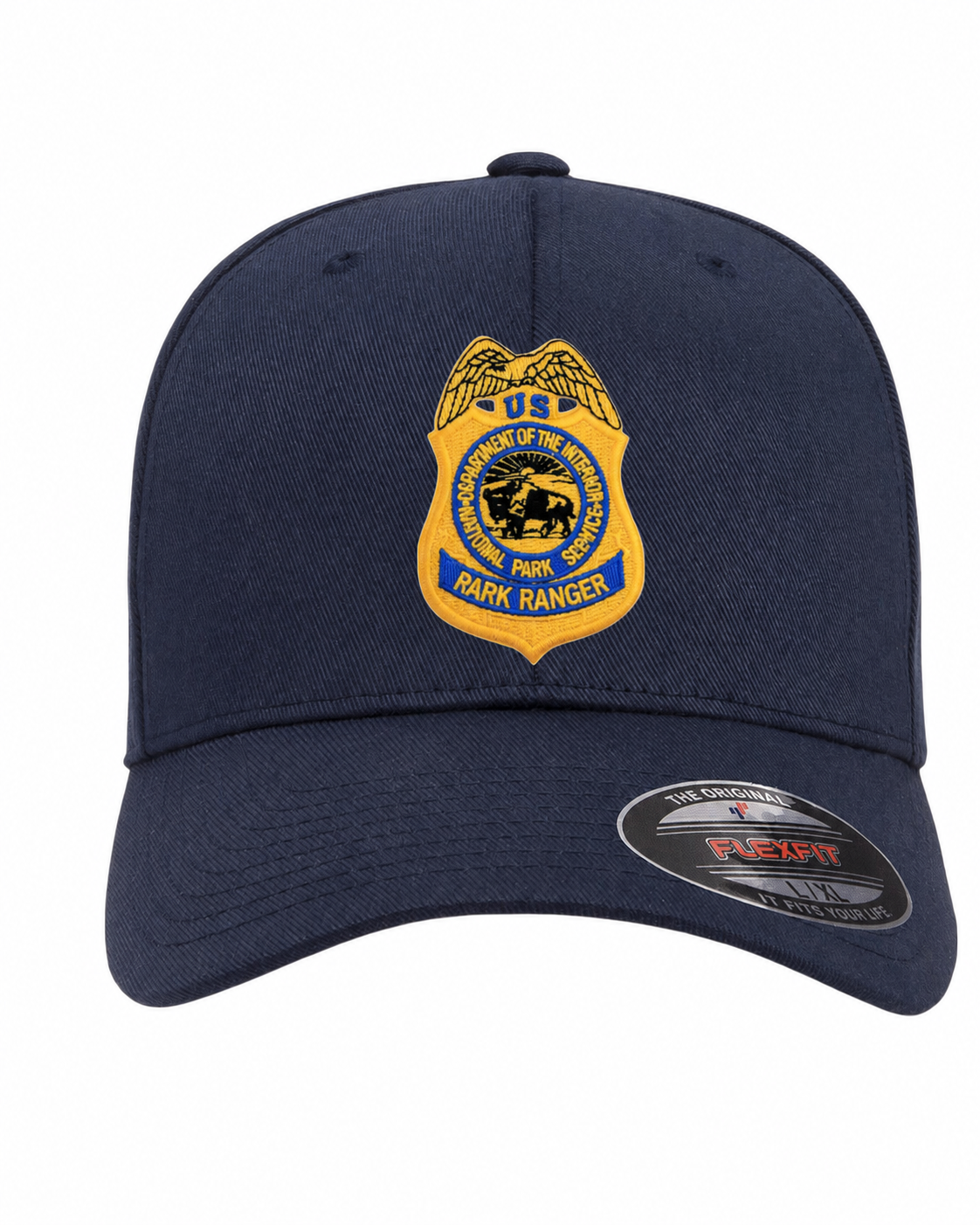 NPS PARK RANGER BADGE ON FLEXFIT HAT CLEARANCE
