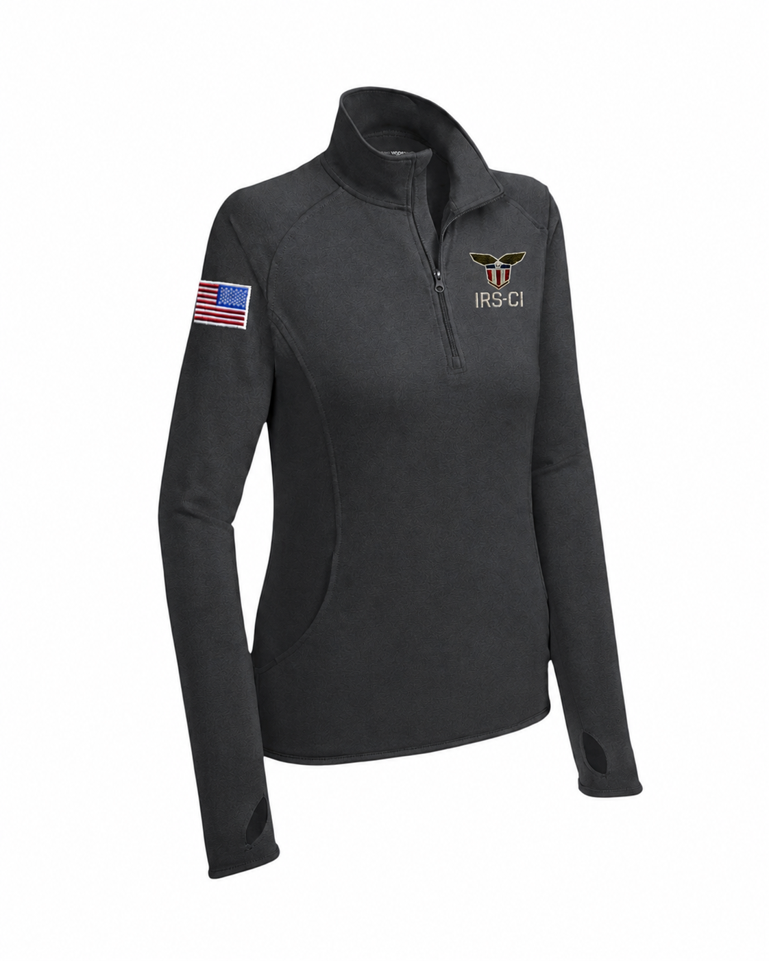LADIE'S IRS CI S/A SEAL W/ REV MULTI FLAG 1/4 ZIP PULLOVER-LST850