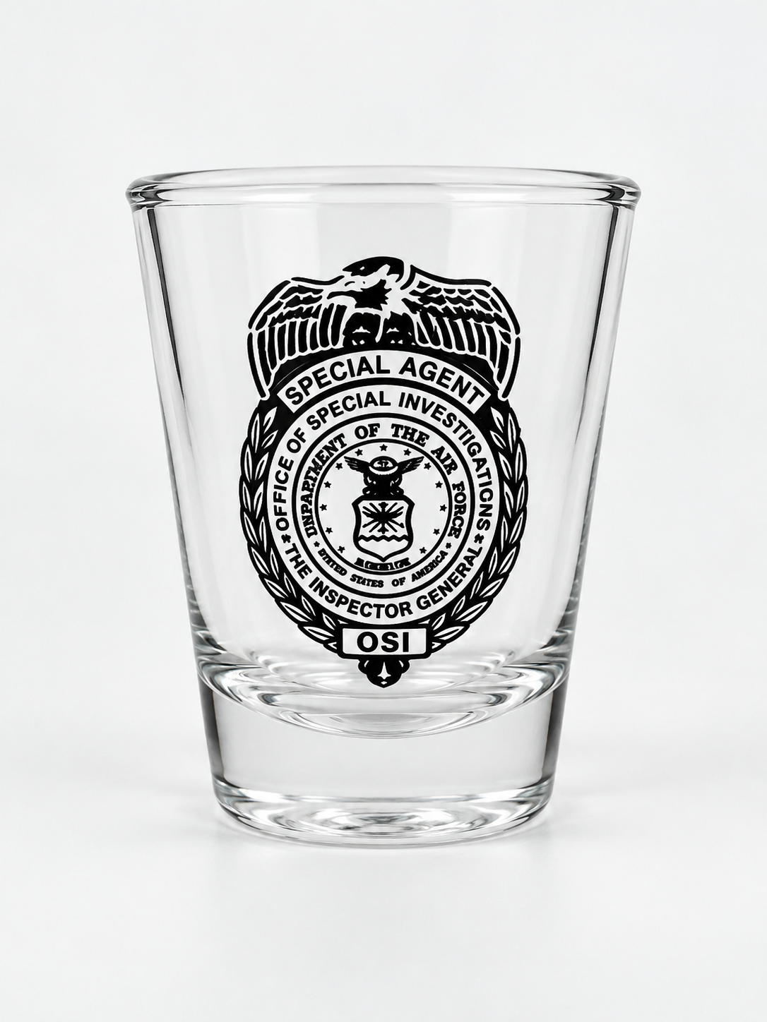 AF OSI SHOT GLASS, CLEAR