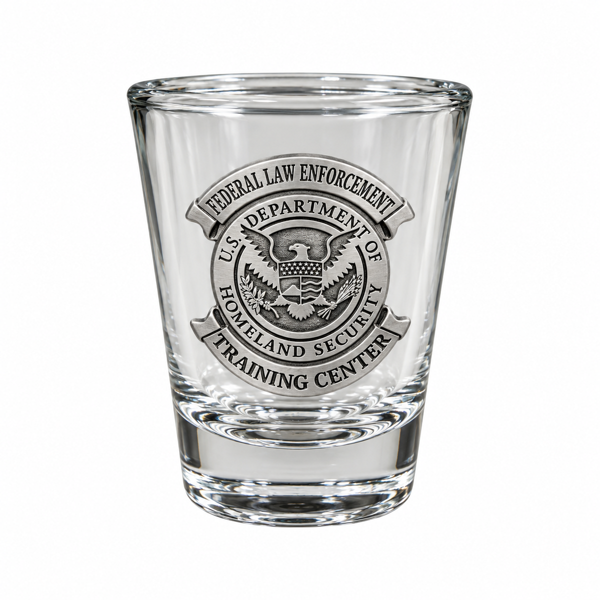 FLETC PEWTER ROUND SHOT GLASS