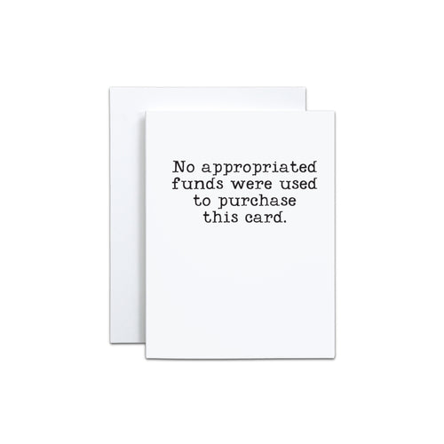 No appropriated funds Card