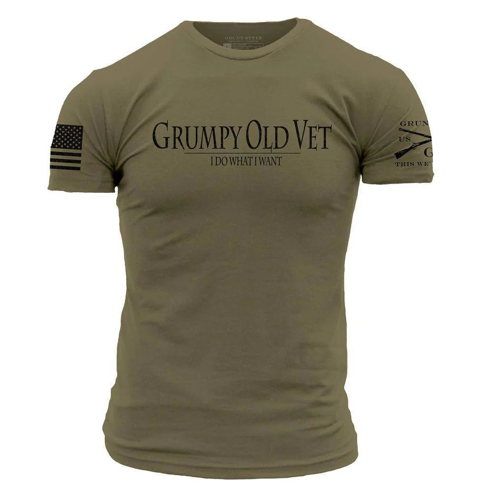 GRUNT STYLE GRUMPY OLD VET T-SHIRT - MILITARY GREEN