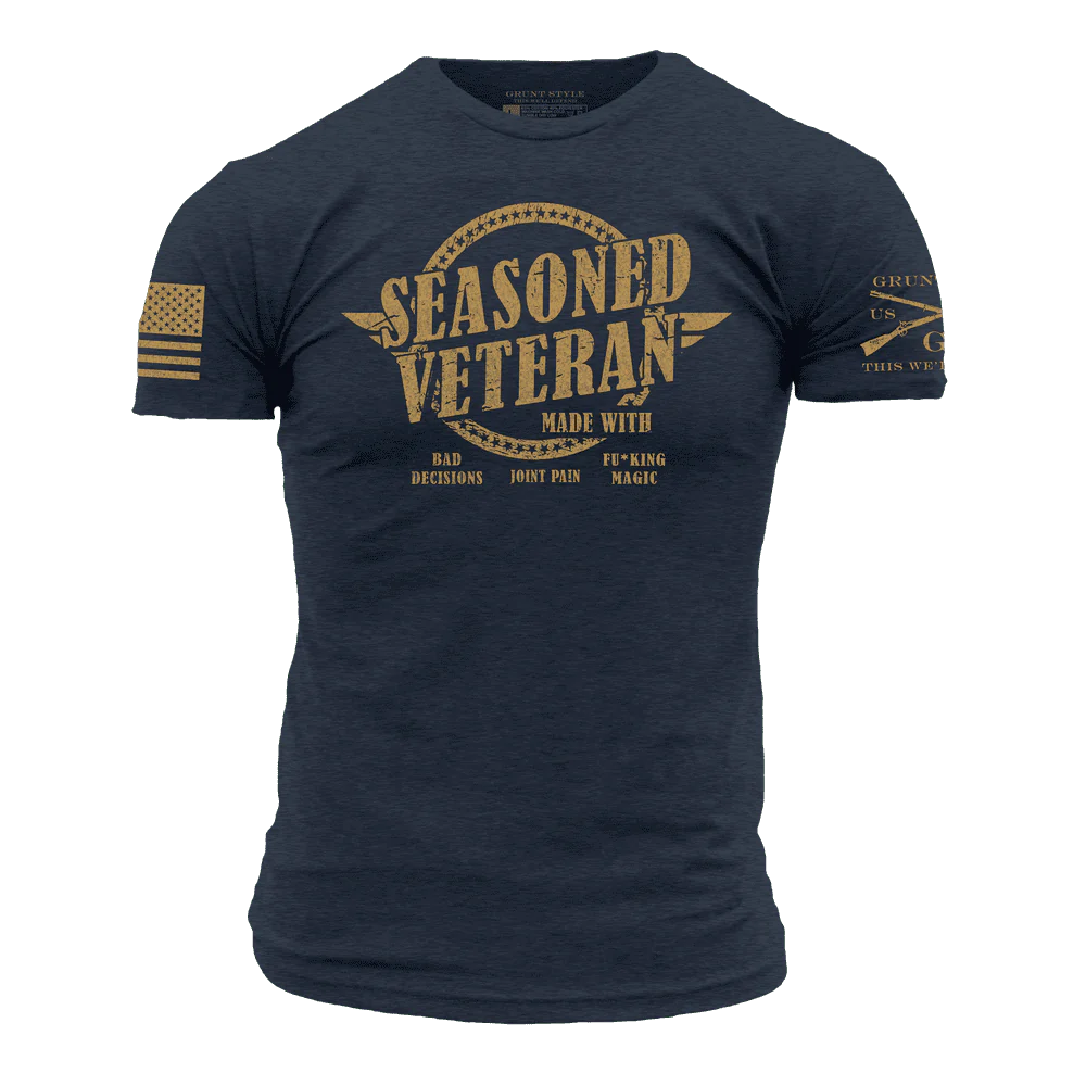 GRUNTS STYLE SEASONED VETERAN T-SHIRT - MIDNIGHT NAVY