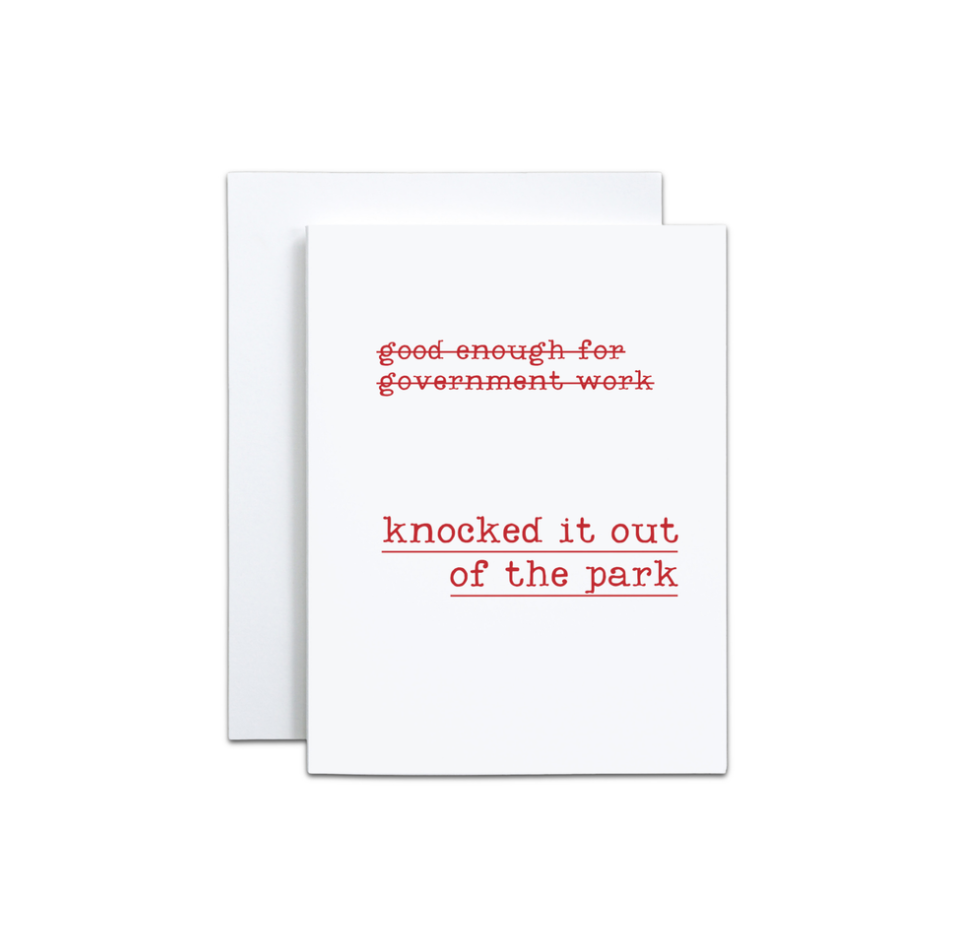 KNOCKED IT OUT CARD