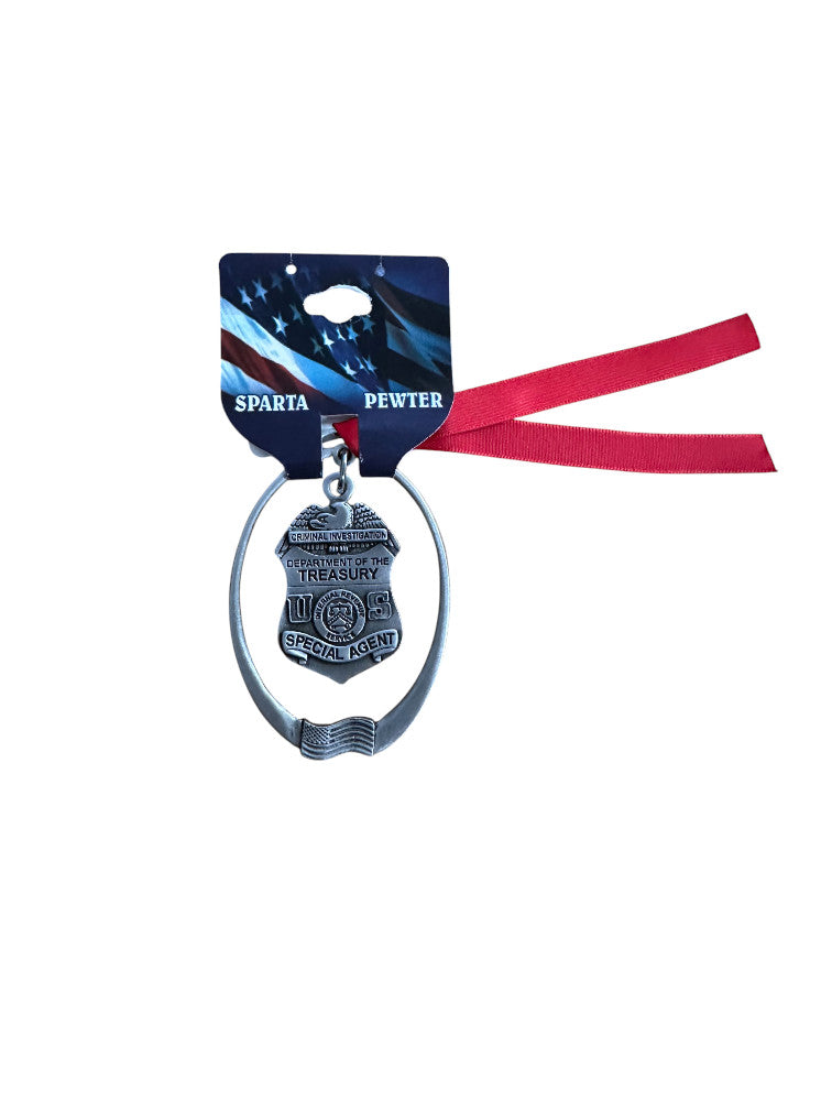 IRS-CI SPECIAL AGENT PEWTER CHRISTMAS ORNAMENT