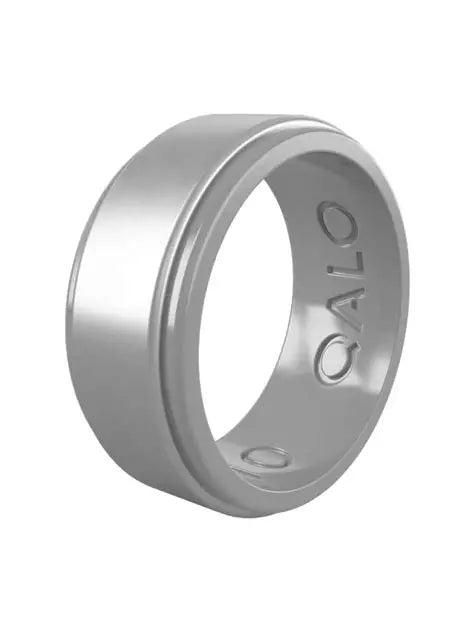 QALO MEN'S STEP EDGE SILICONE RING SILVER