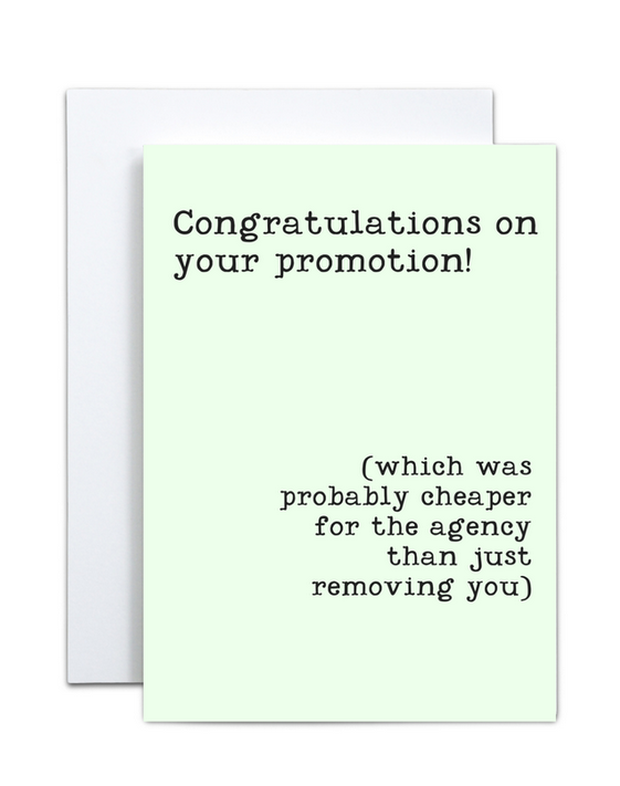Congratulations On Your Promotion Card