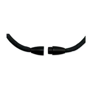 1/8" BLACK ROUND BRAID LANYARD W/ SAFETY BREAKAWAY & SWIVEL HOOK