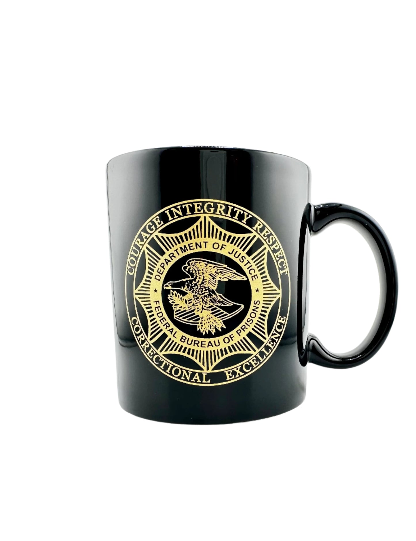 BOP BADGE COFFEE MUG 11 OZ, BLACK