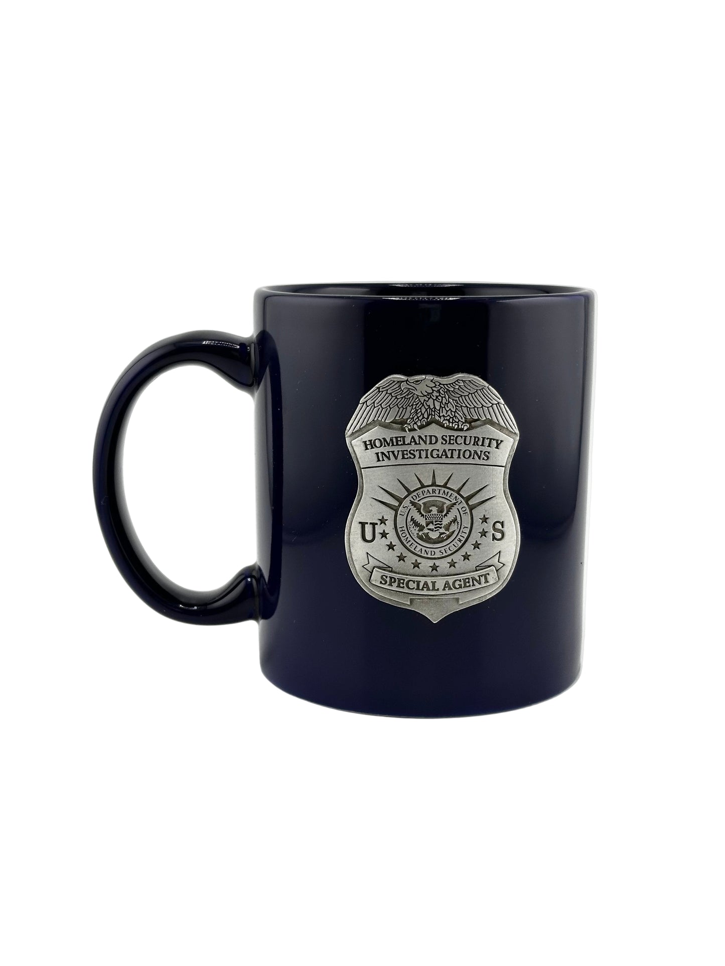 HSI COFFEE MUG WITH PEWTER BADGE