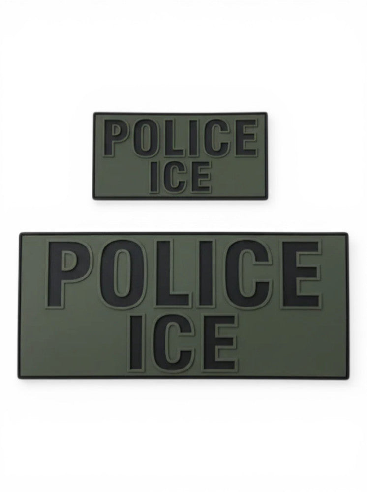 NEW! POLICE ICE PVC PATCH SET-OD/BLACK