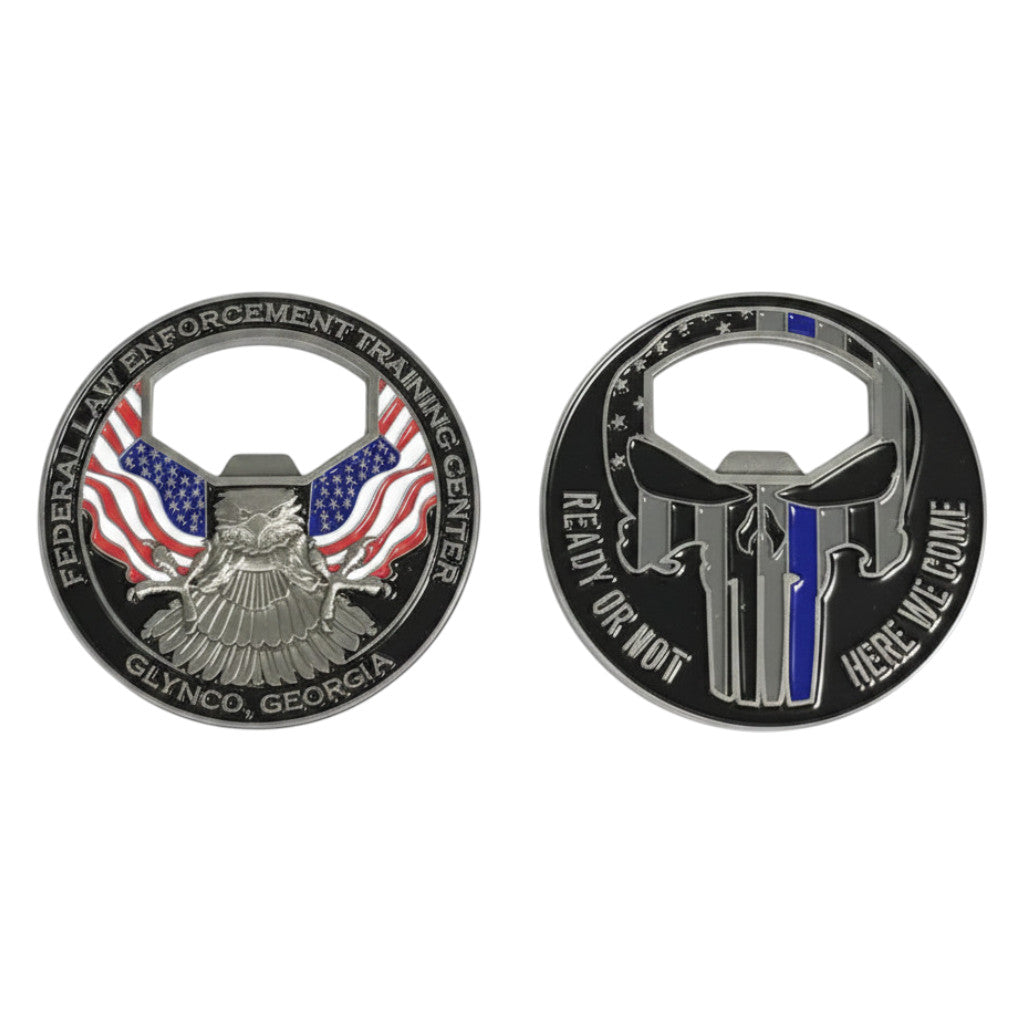 FLETC "READY OR NOT" BOTTLE OPENER COIN