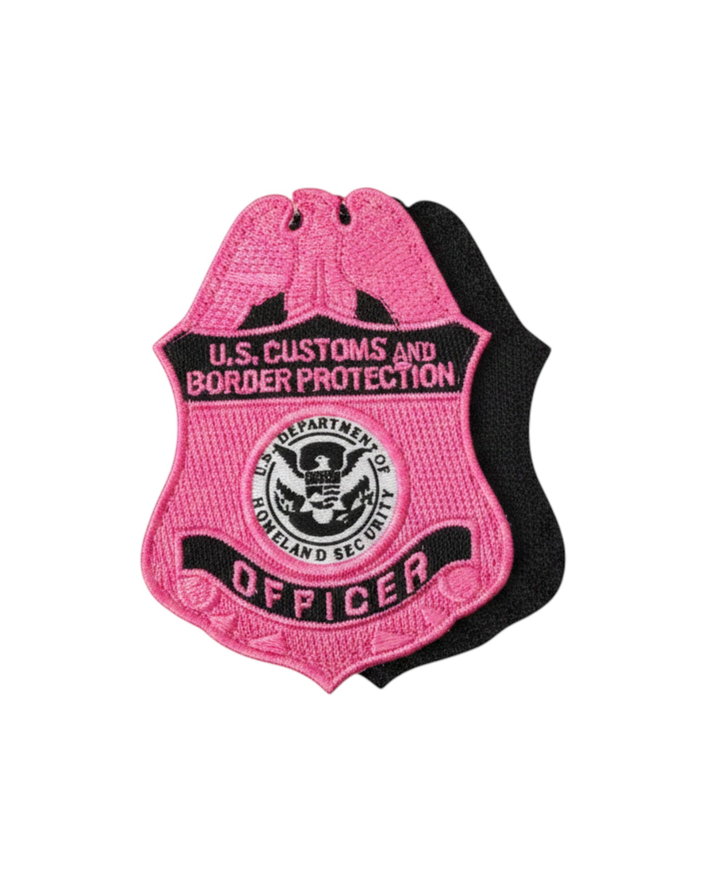 CBP OFFICER BADGE PATCH PINK/BLACK