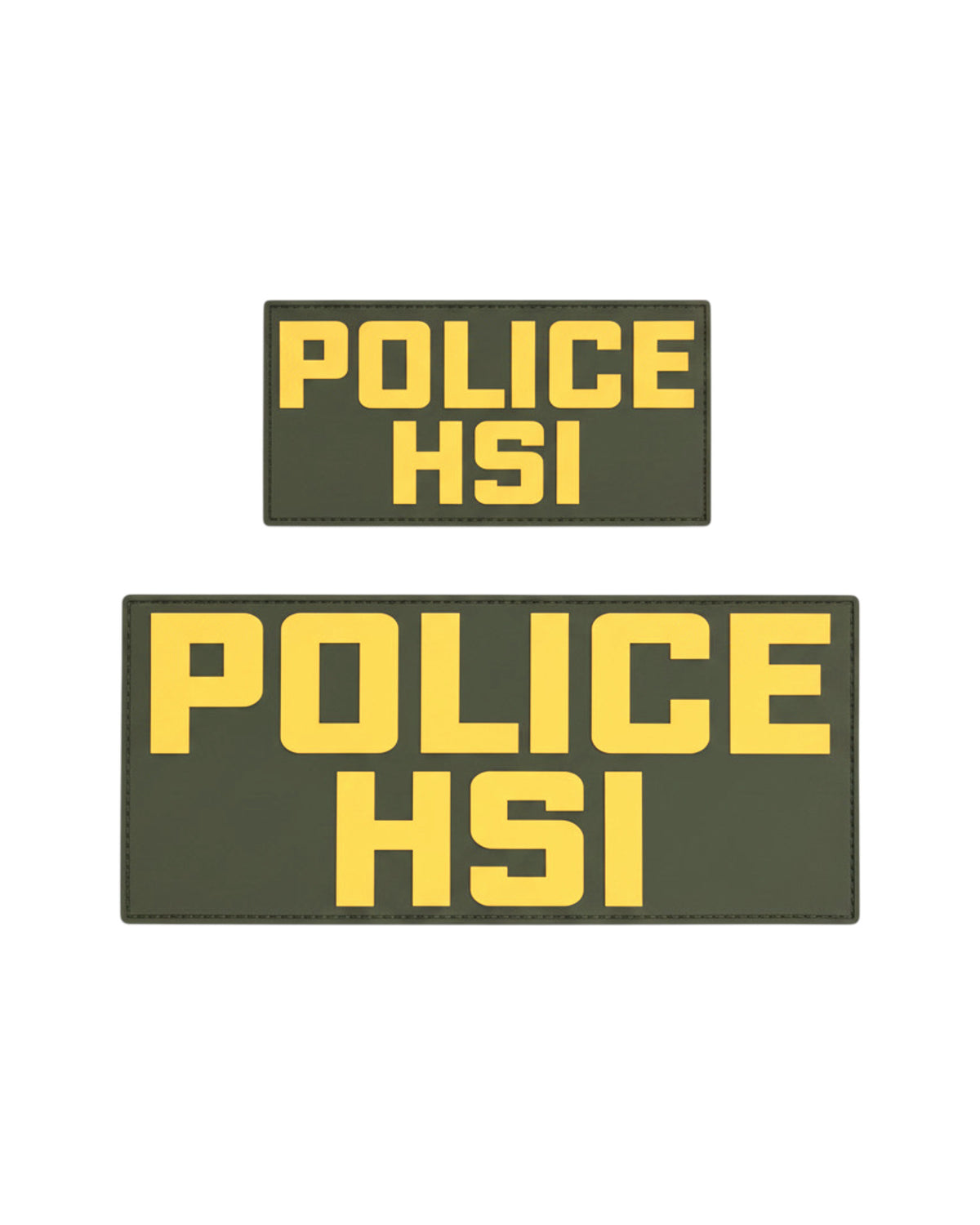 HSI POLICE PVC PATCH PANEL SET OD/GOLD NEW BOLD FONT