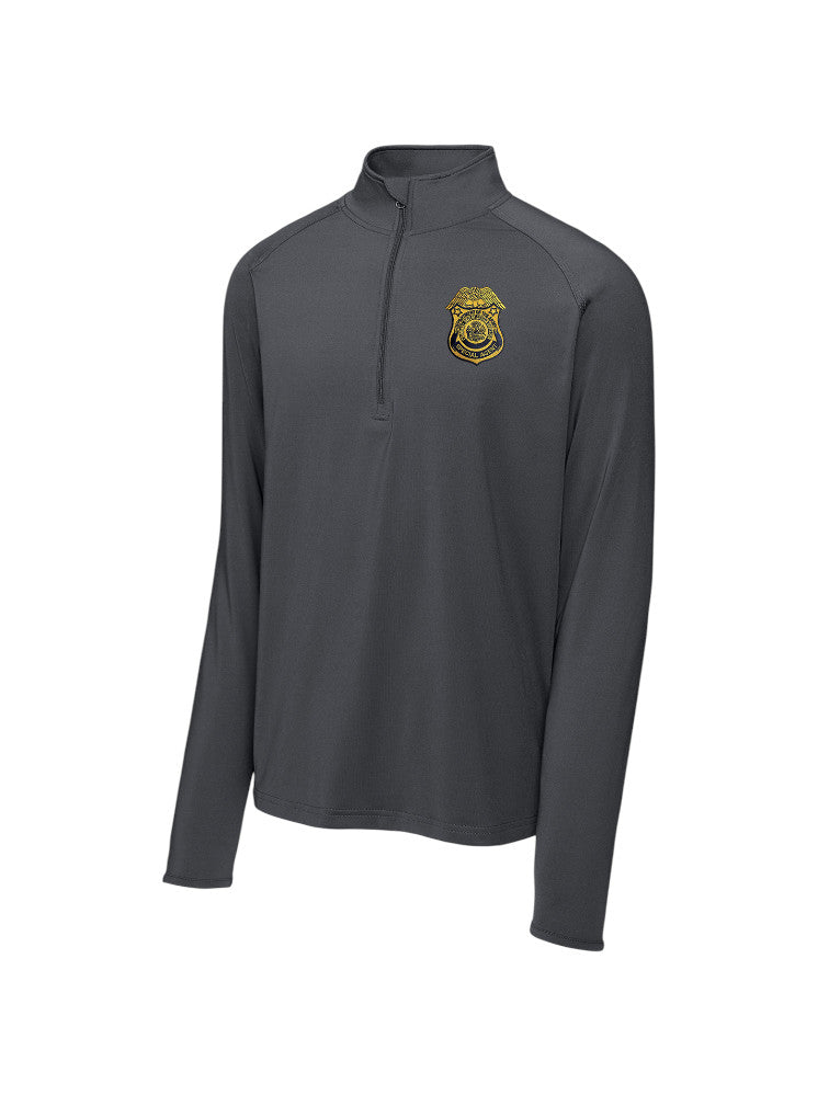 MEN'S ARMY CID SPECIAL AGENT EMBROIDERED SPORT WICK STRETCH 1/2 ZIP PULLOVER CLEARANCE