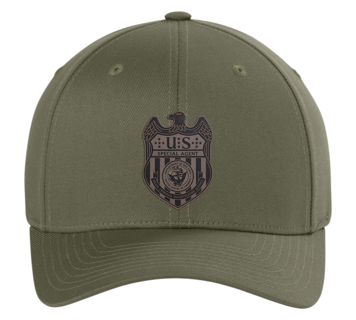NCIS S/A LEATHERETTE PATCH ON FLEXFIT HAT-6277