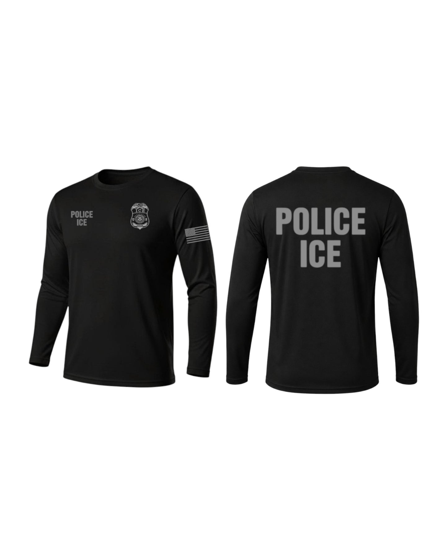 ICE OFFICER RAID MADE IN THE USA PERFOMANCE LONG SLEEVE T SHIRT-BA5360 CLEARANCE