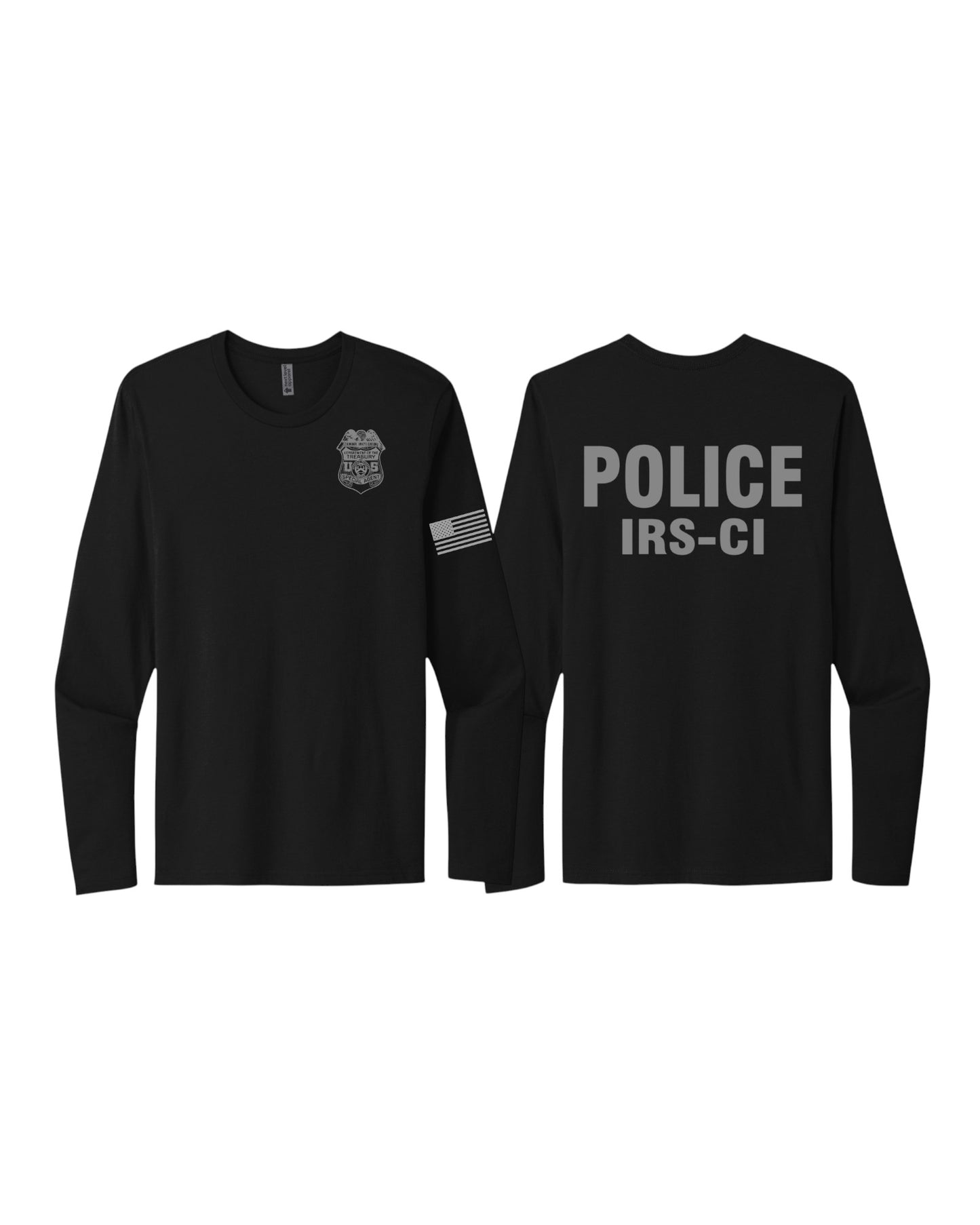 IRS SOFT COTTON LONGSLEEVE T-SHIRT-BLACK/GREY INK-NL3601