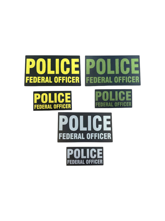 PVC POLICE FEDERAL OFFICER PATCH SET (MORE COLORS AVAILABLE)