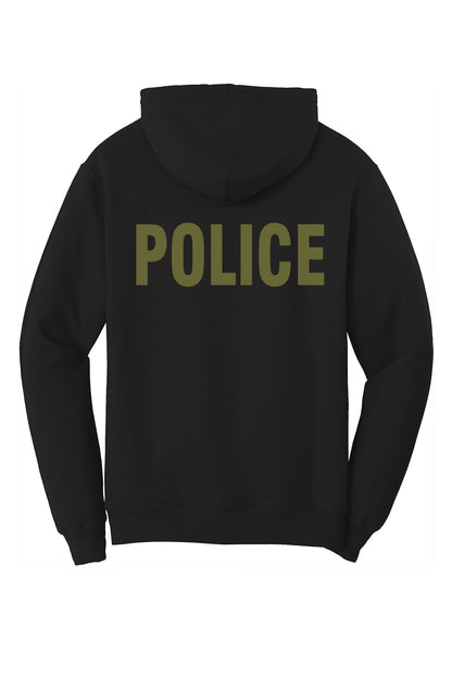 POLICE BACKPRINT HOODED SWEATSHIRT 50/50 FLEECE PC78H