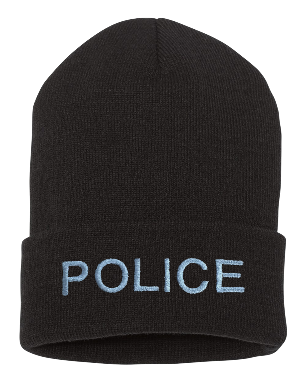 POLICE (LETTERS) ON CUFFED KNIT BEANIE