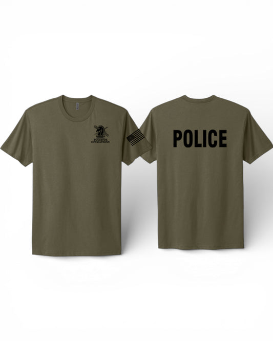 PRINTED ICE FUGITIVE OPS POLICE AGENCY RAID T-SHIRT NEXT LEVEL SOFT COTTON 3600