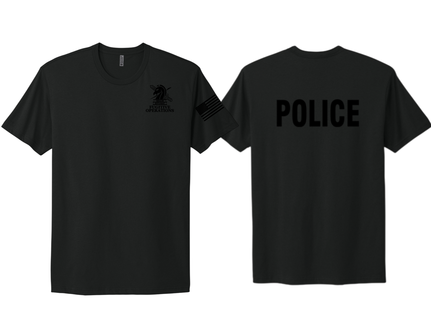 PRINTED ICE FUGITIVE OPS POLICE AGENCY RAID T-SHIRT NEXT LEVEL SOFT COTTON 3600