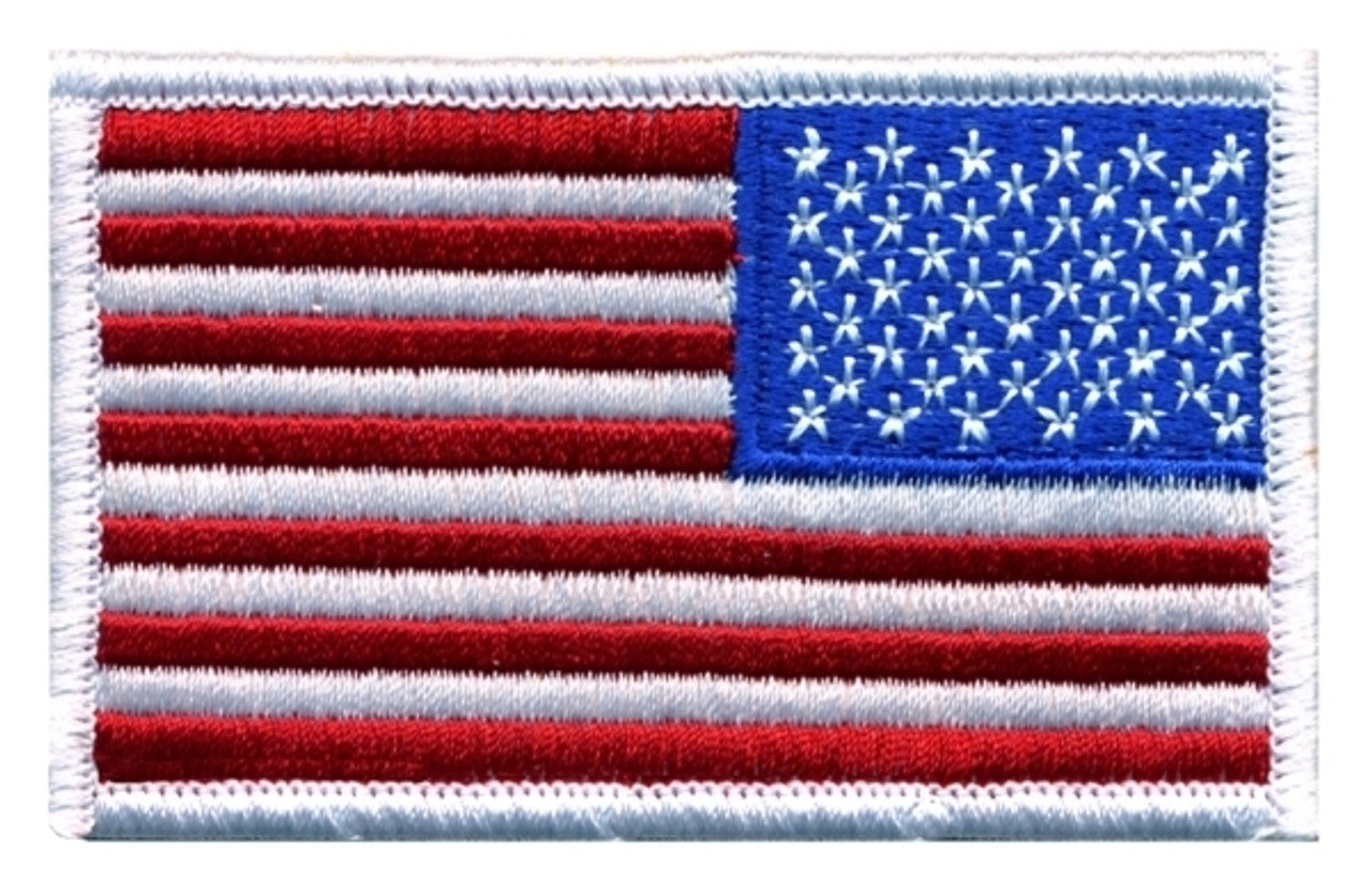 U.S. FLAG PATCH RED/WHITE/BLUE- WHITE TRIM