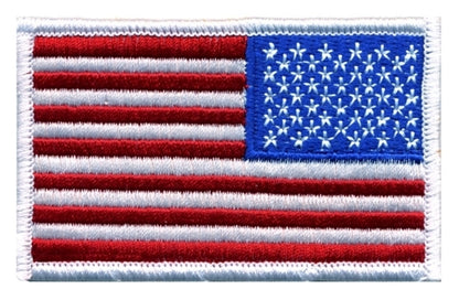 U.S. FLAG PATCH RED/WHITE/BLUE- WHITE TRIM