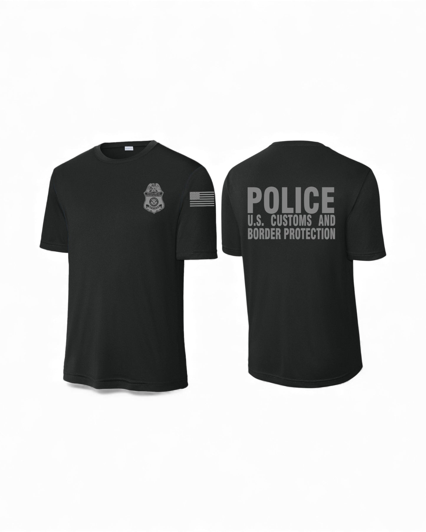 CBP OFFICER RAID WICKING T-SHIRT BLACK/GREY INK-ST350