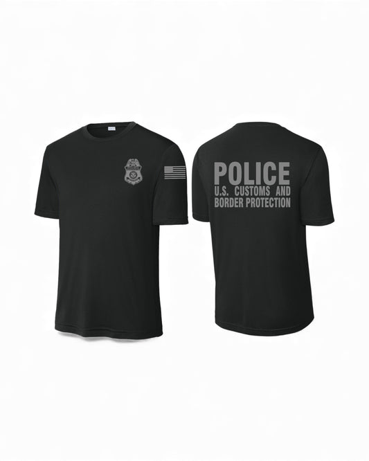 CBP OFFICER RAID WICKING T-SHIRT BLACK/GREY INK-ST350