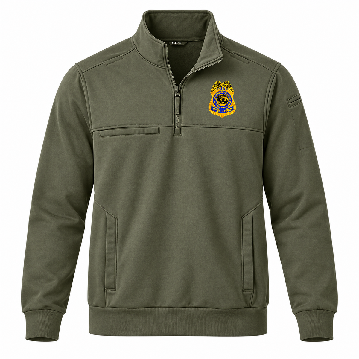 5.11 JOB SHIRT 1/4 ZIP 2.0  NPS GOLD BADGE