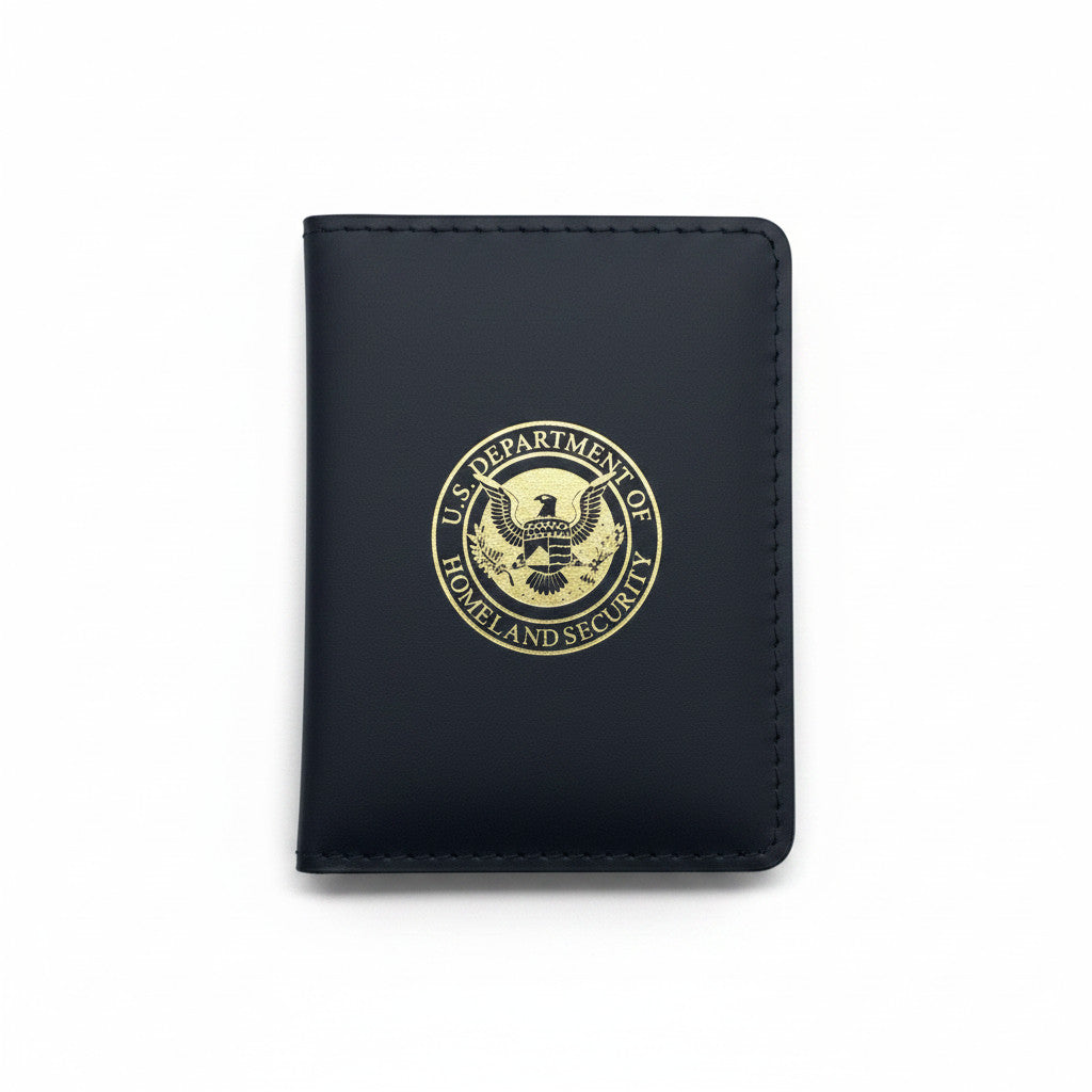 DHS SEAL GOLD IMPRINTED CREDENTIAL CASE 3" X 5"