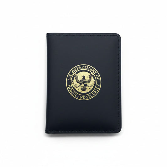DHS SEAL GOLD IMPRINTED CREDENTIAL CASE 3" X 5"