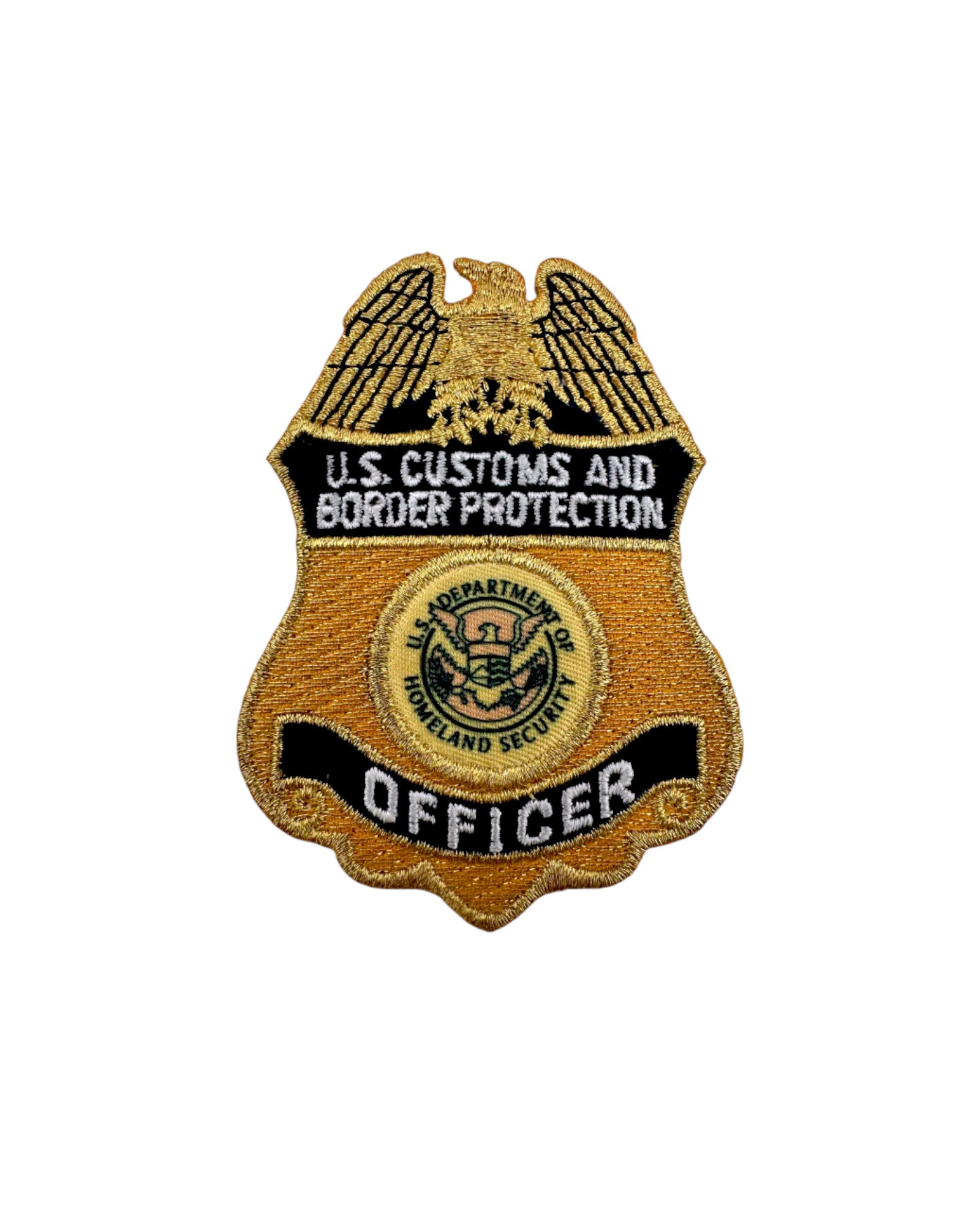 Safety First Cbp CBP OFFICER METALLIC GOLD OFFICER BADGE PATCH – Sally's Cop Shop
