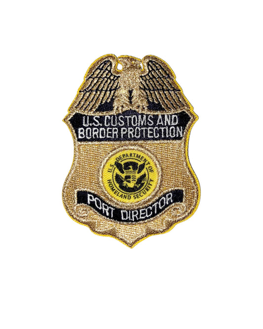 CBP PORT DIRECTOR METALLIC GOLD BADGE PATCH