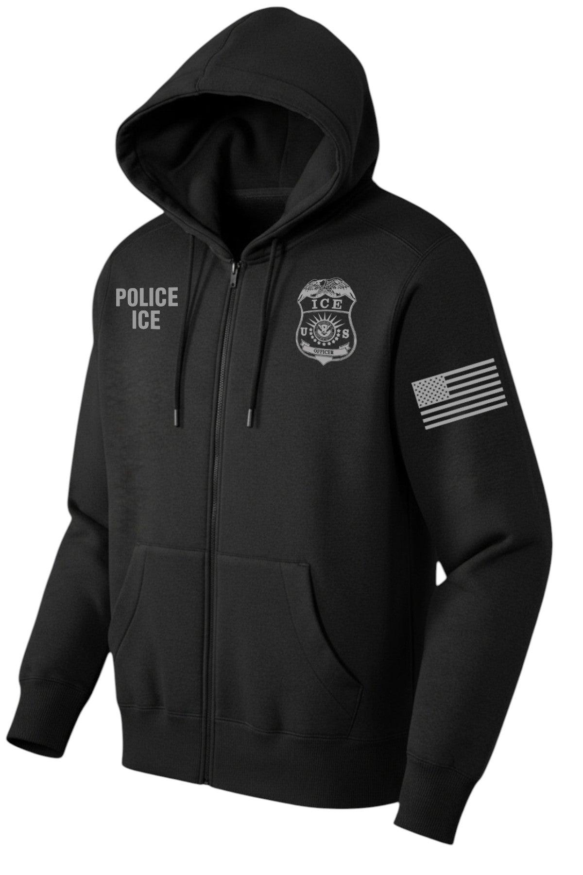 POLICE ICE FULL ZIP HOODED SWEATSHIRT-DT1103